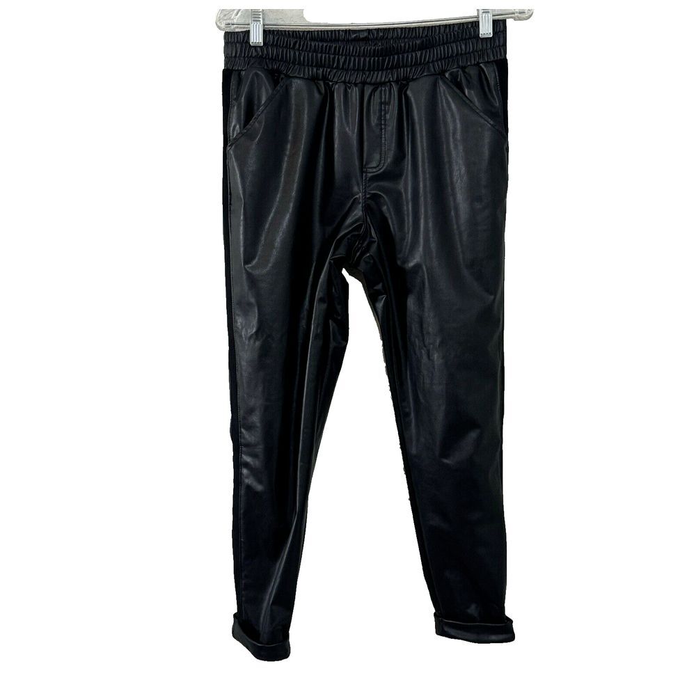 David Lerner Faux Leather Jogger Pants Size Small